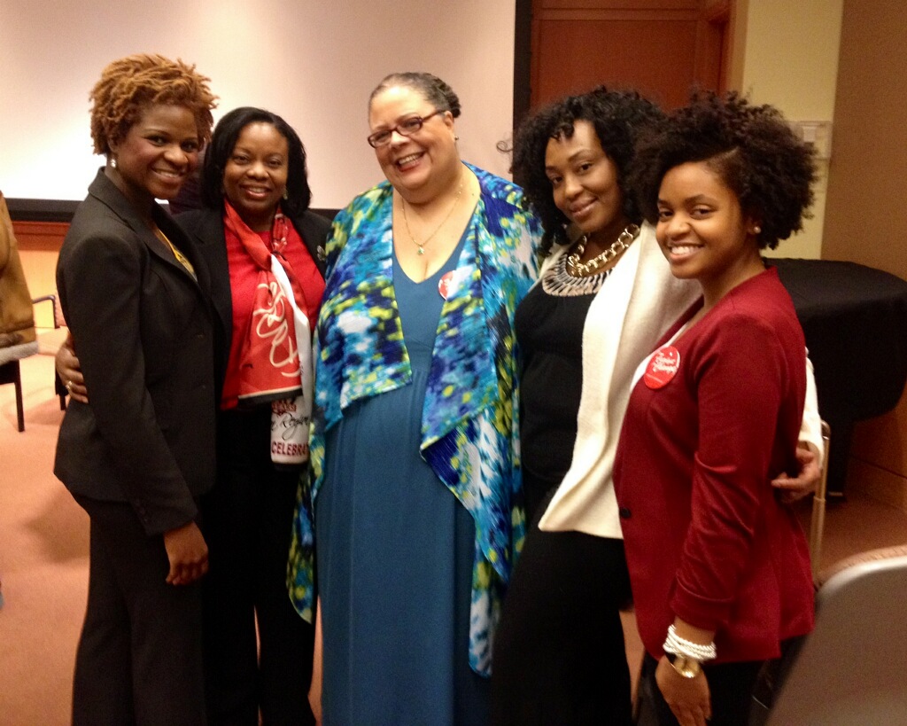 Keynote speaker Karen Lewis with members of Delta Sigma Theta Sorority, Inc.